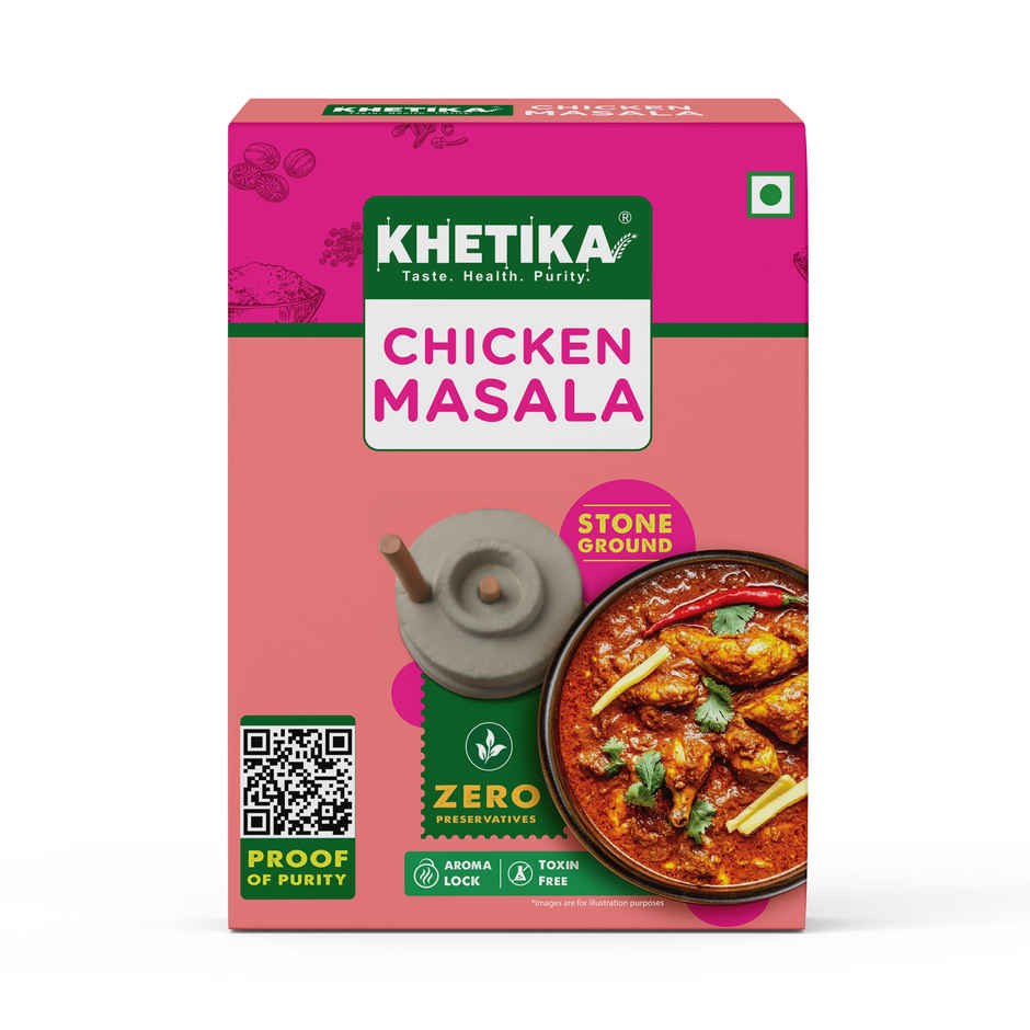Khetika Chicken Masala | Stone Ground | Zero Preservatives & Rich Aroma
