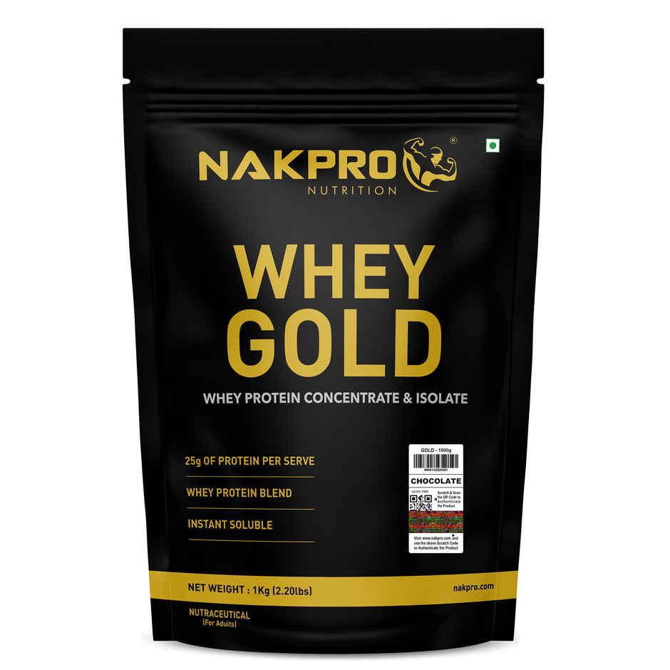 NAKPRO Whey Gold Protein Isolate & Concentrate Trustified Certified | Chocolate