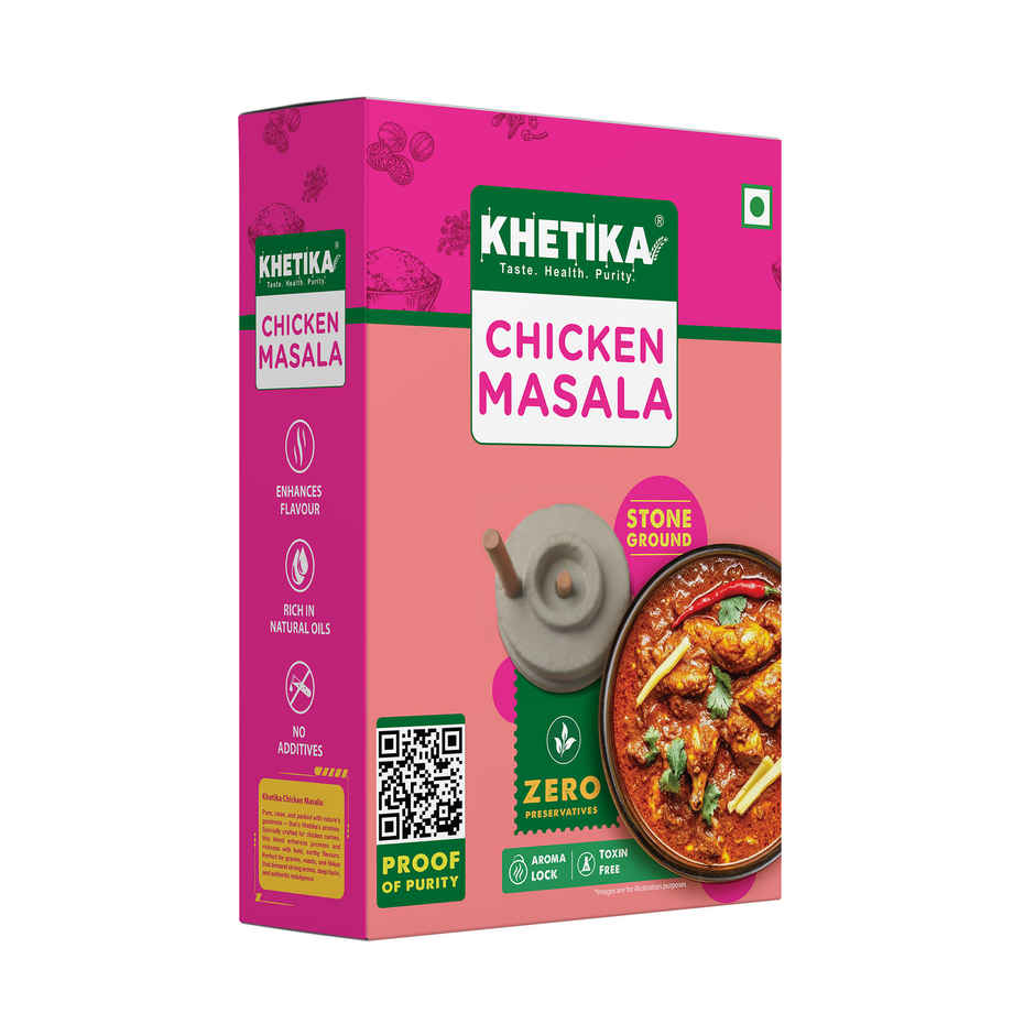Khetika Chicken Masala | Stone Ground | Zero Preservatives & Rich Aroma