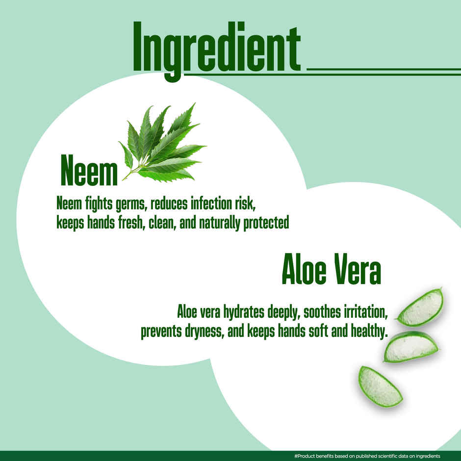 Multani Naturals Neem & Aloevera Handwash Refill | 99.9% Germ Protection