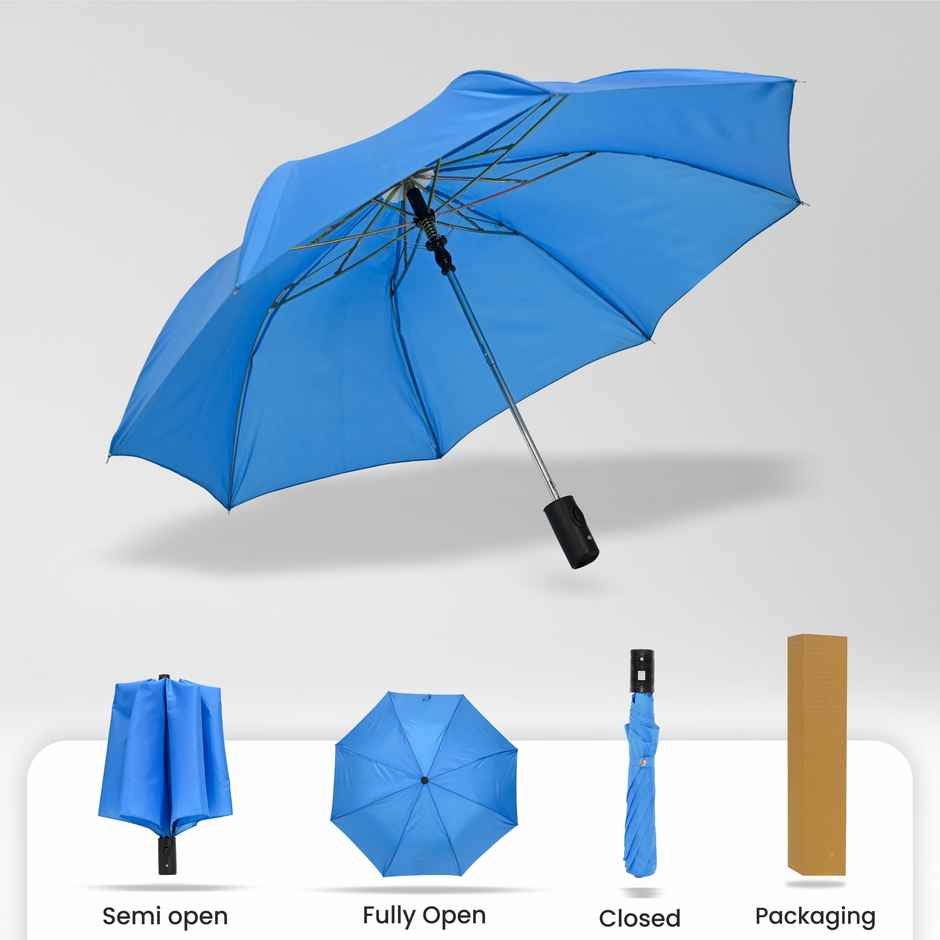 EUME Leatrix 21 Inch 2 Fold Auto-Open Lemon Umbrella | Blue