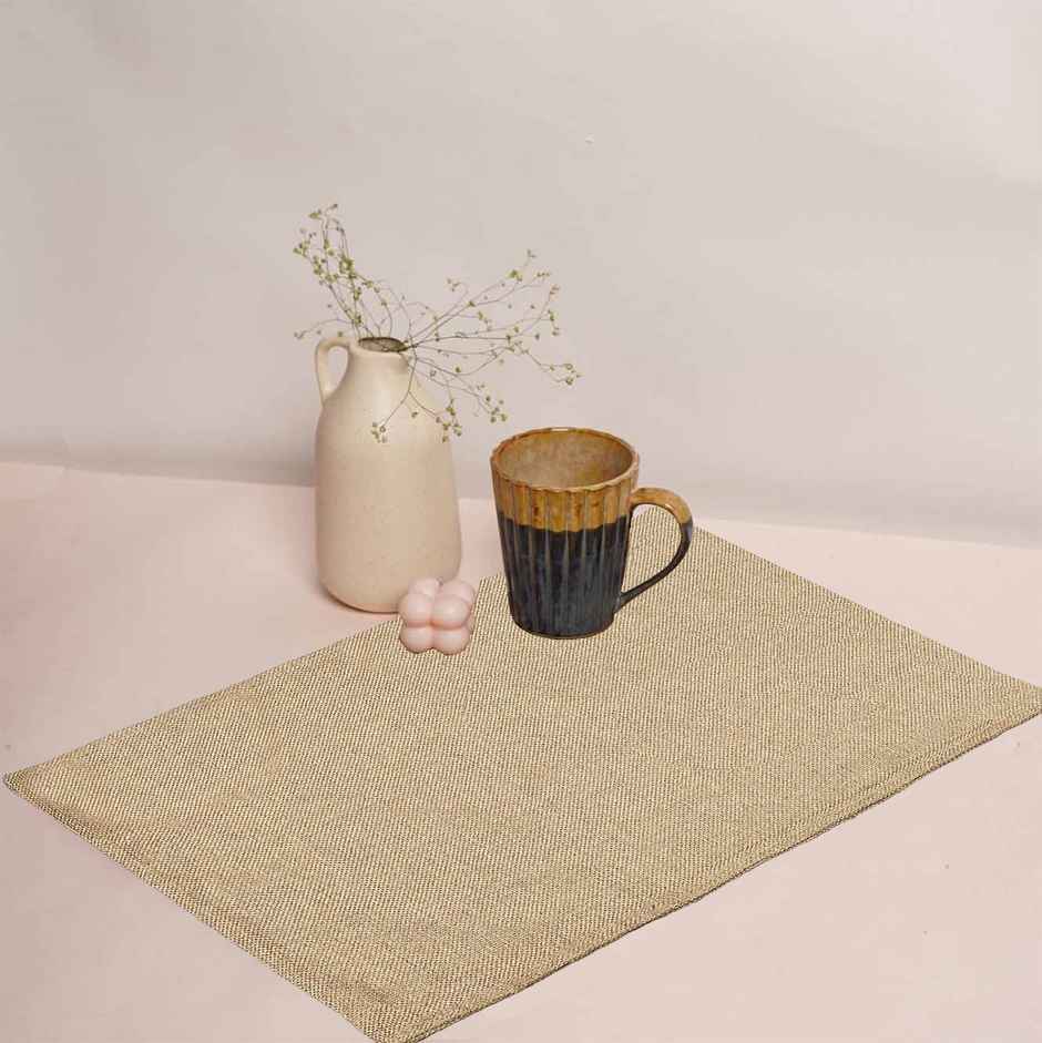 Lushomes Jute Table Mat - Beige | Jute Placemat | 12 x 18 inch
