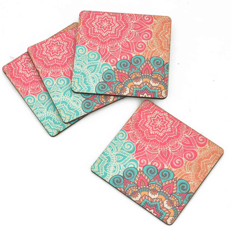 OGGN Marque Square Wooden Printed Coaster - 4 inch