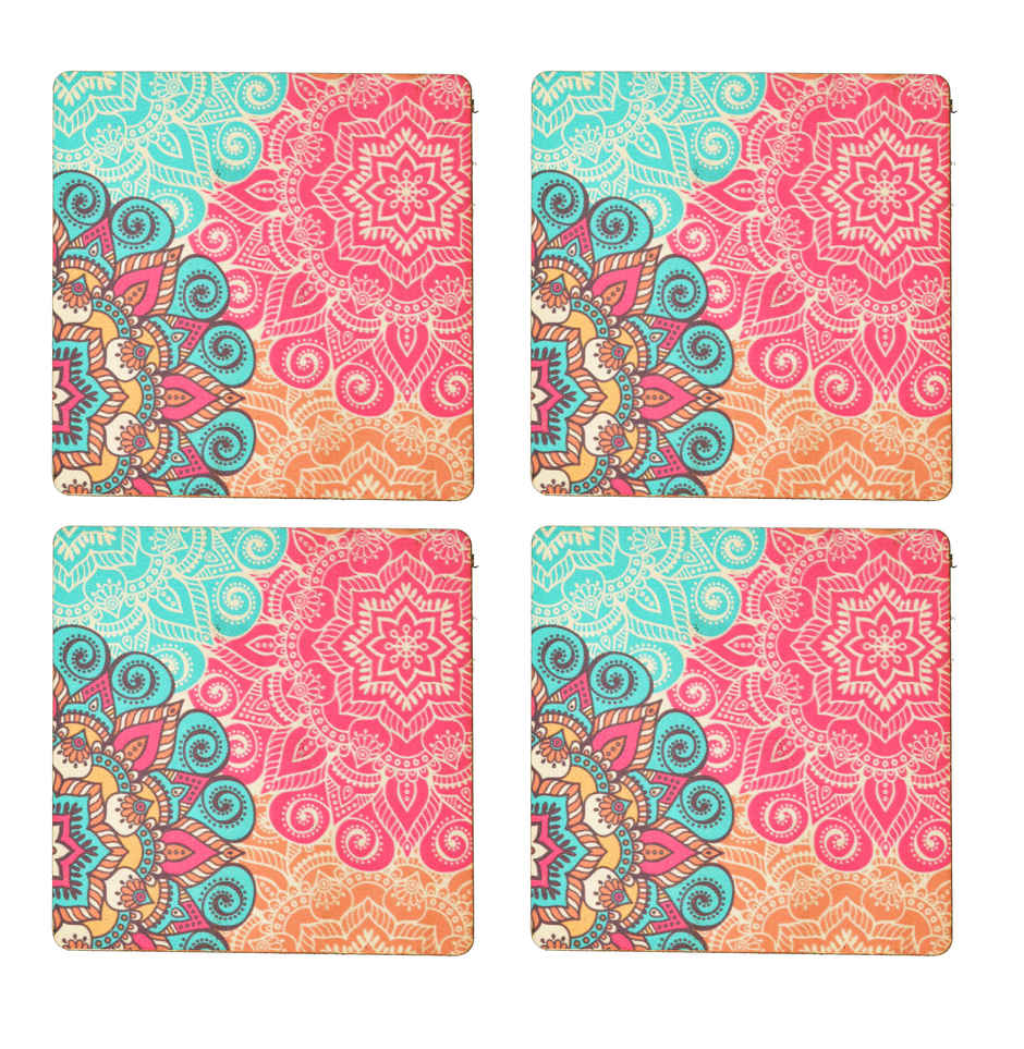 OGGN Marque Square Wooden Printed Coaster - 4 inch