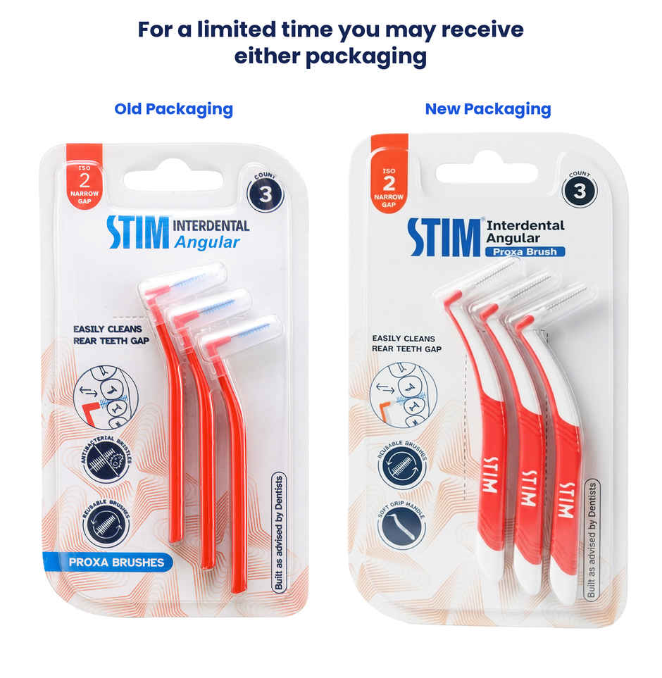 STIM Interdental Angular proxa brush ISO 2 3s For Tight Gaps Easy Cleaning Between Teeth