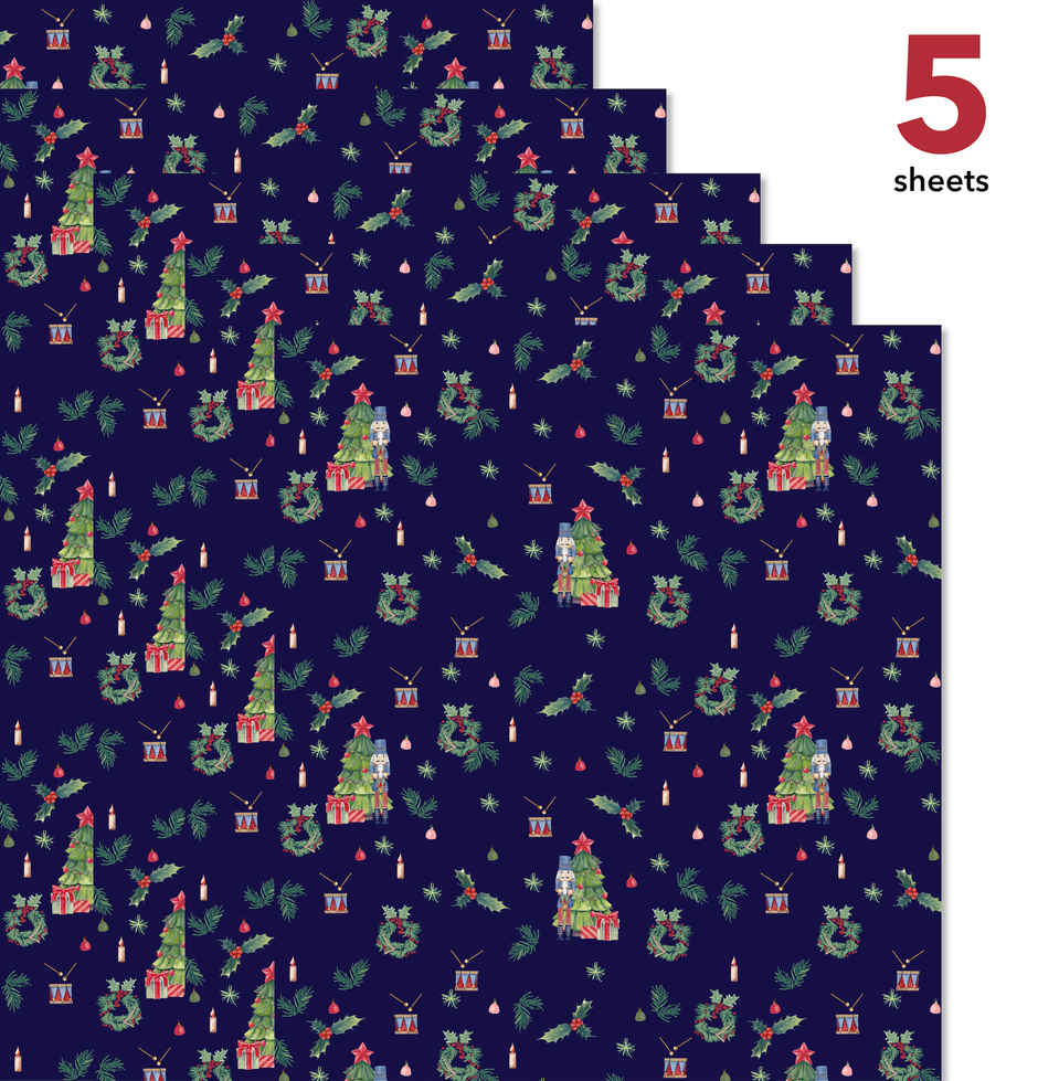 Tiger Notes Gift Wrap Xmas | Blue - 29 x 19 in