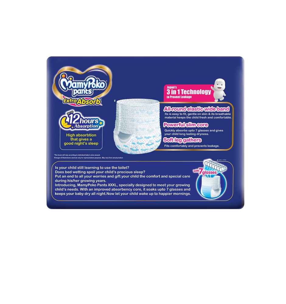 Mamypoko Extra Absorb Baby Diapers | Pant Style | 3XL | 18 pcs