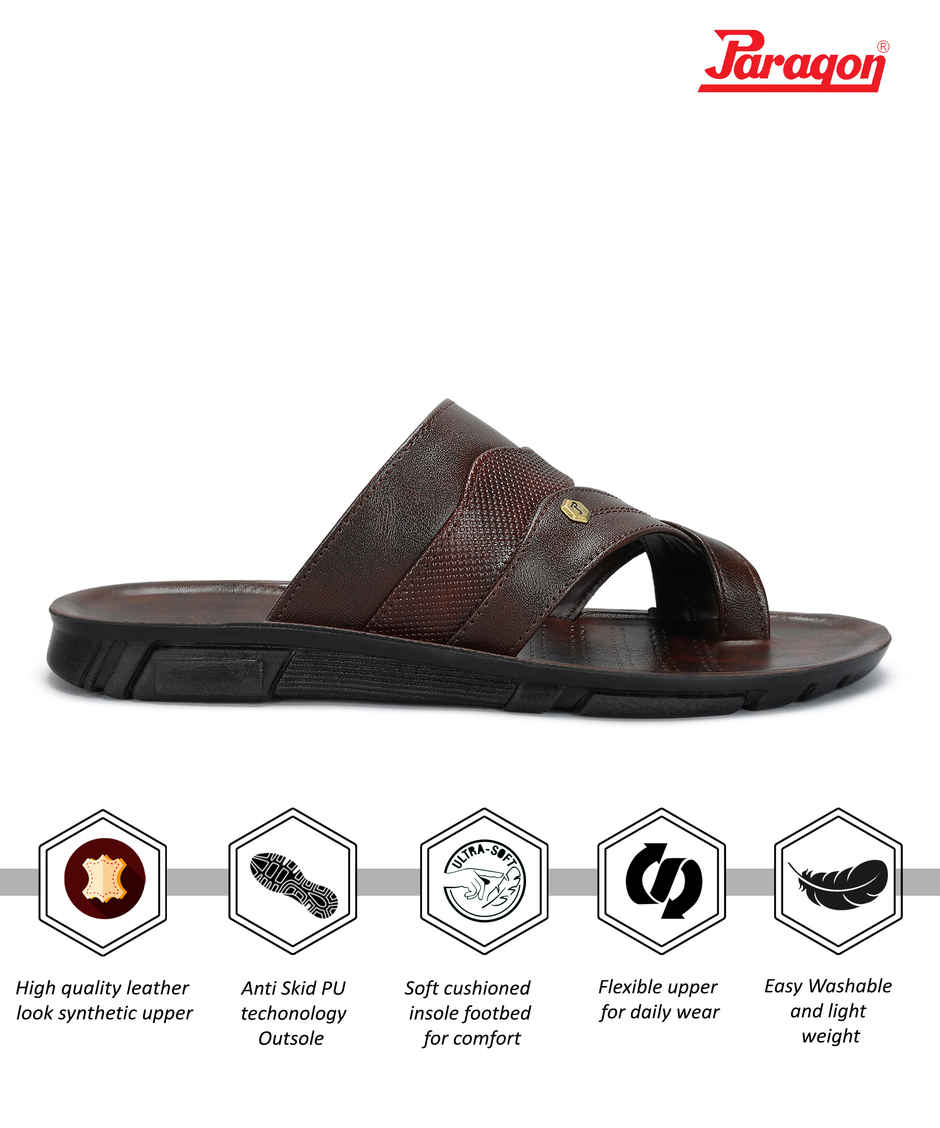 Paragon Men's Brown Pu Sandals PUK2237G UK 9