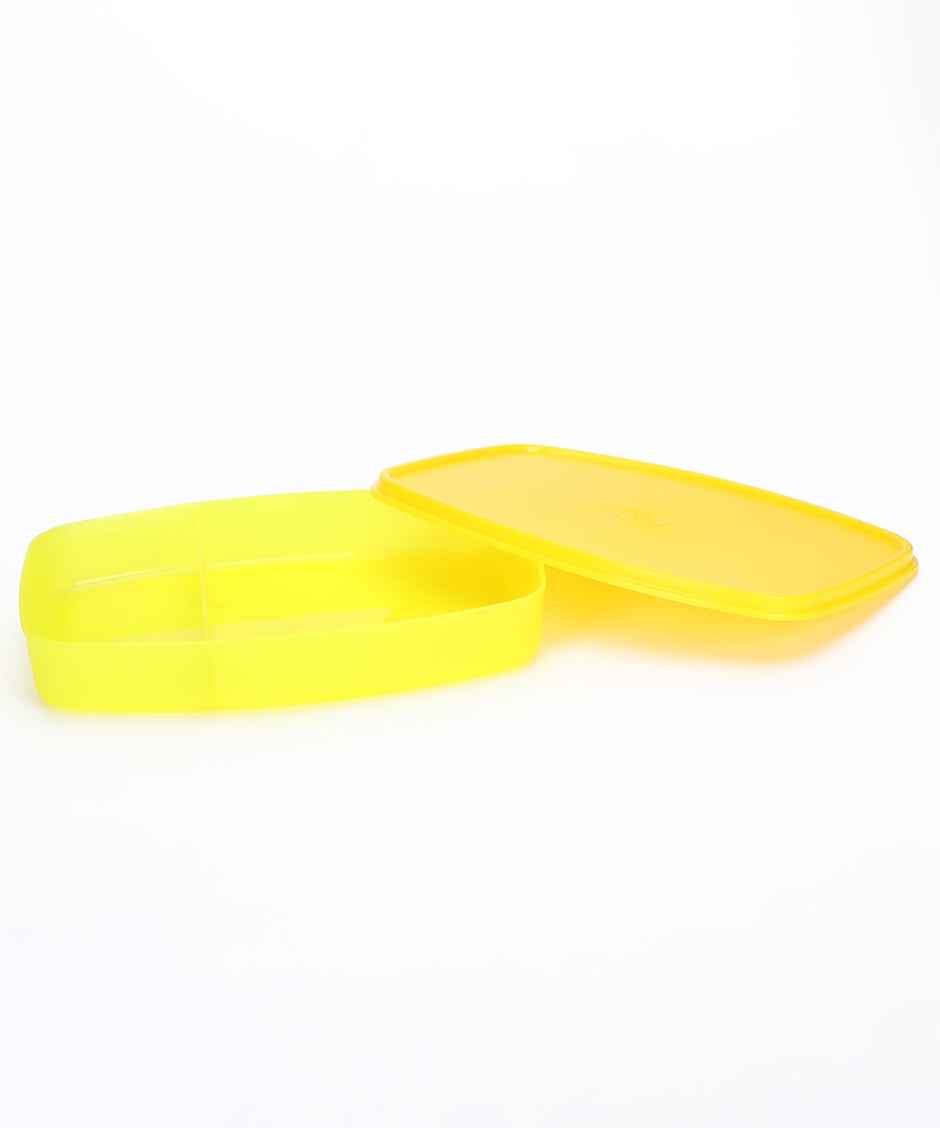 Java 400 ml Plastic Lite Lunch Box with Spork - Yellow
