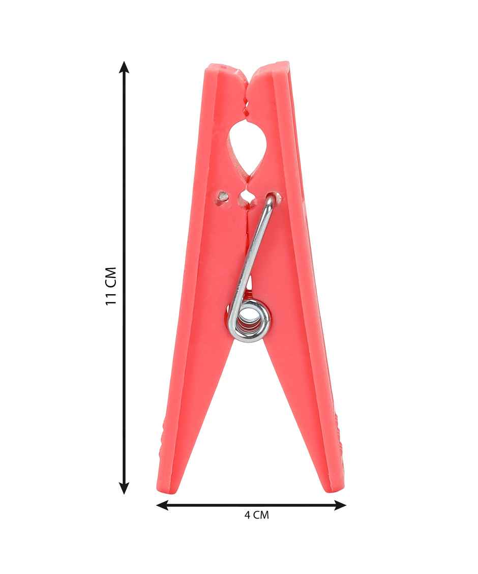 Jalore Plastic Cloth Clips | Pink | Pack Of 12