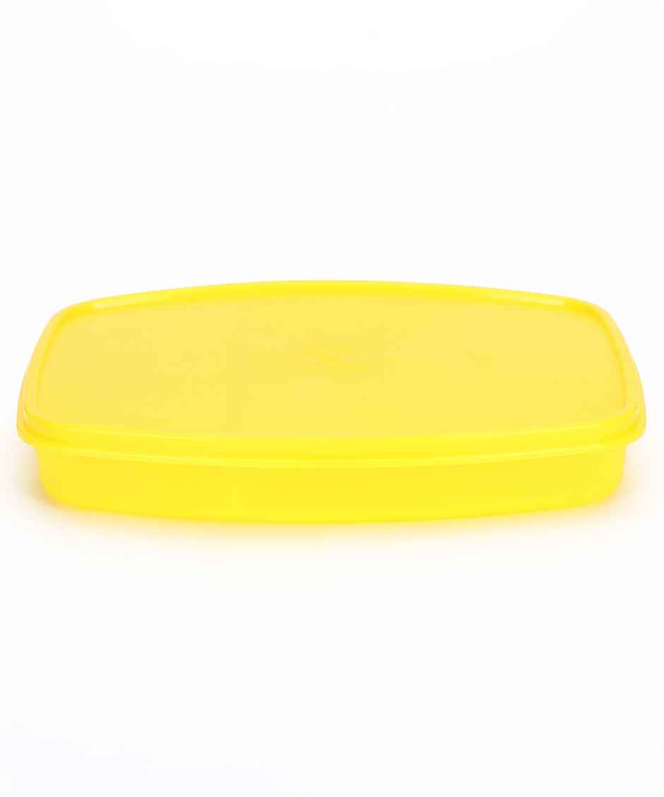 Java 400 ml Plastic Lite Lunch Box with Spork - Yellow