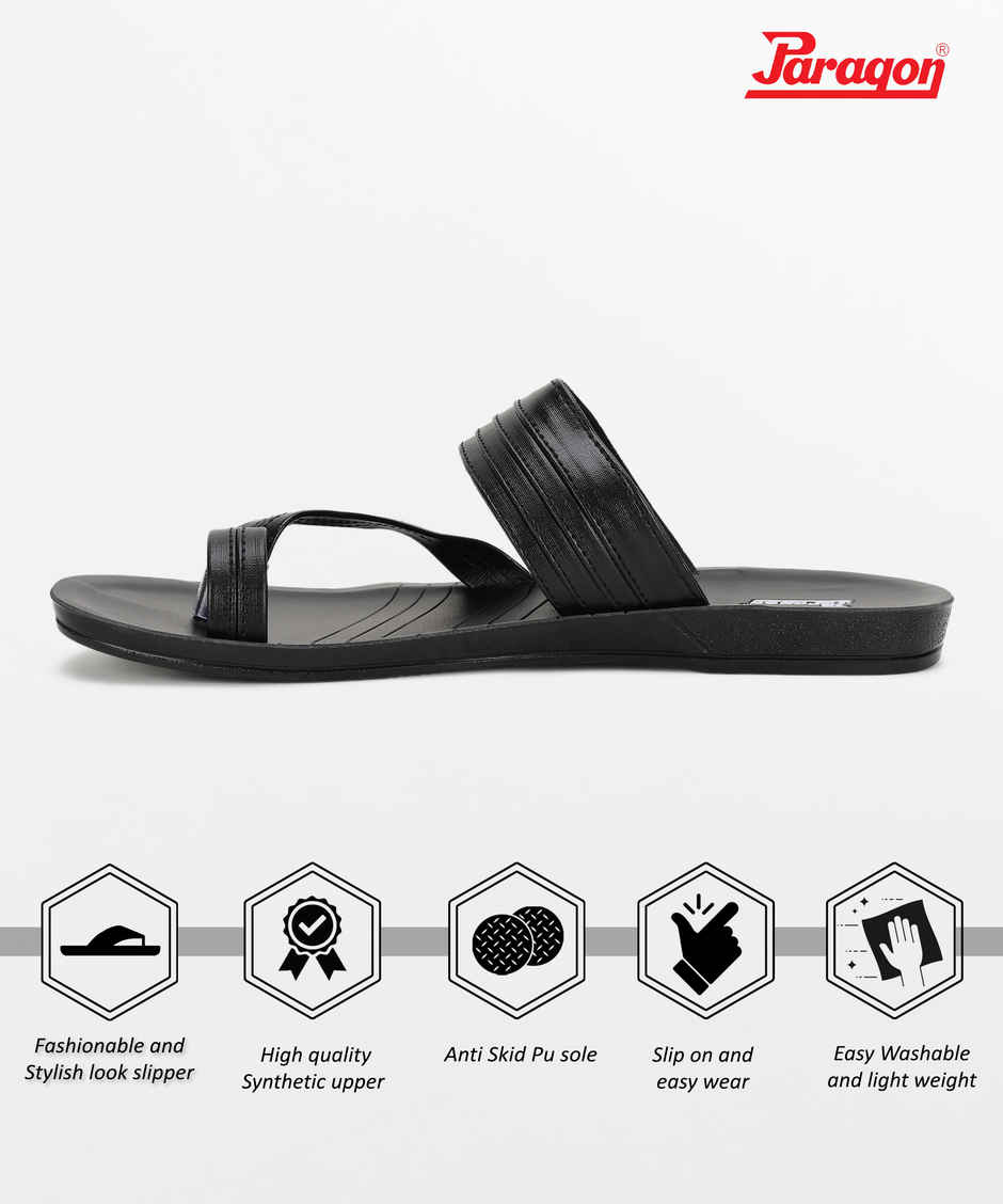 Paragon Men's Black Pu Sandals PUK2234G UK 8