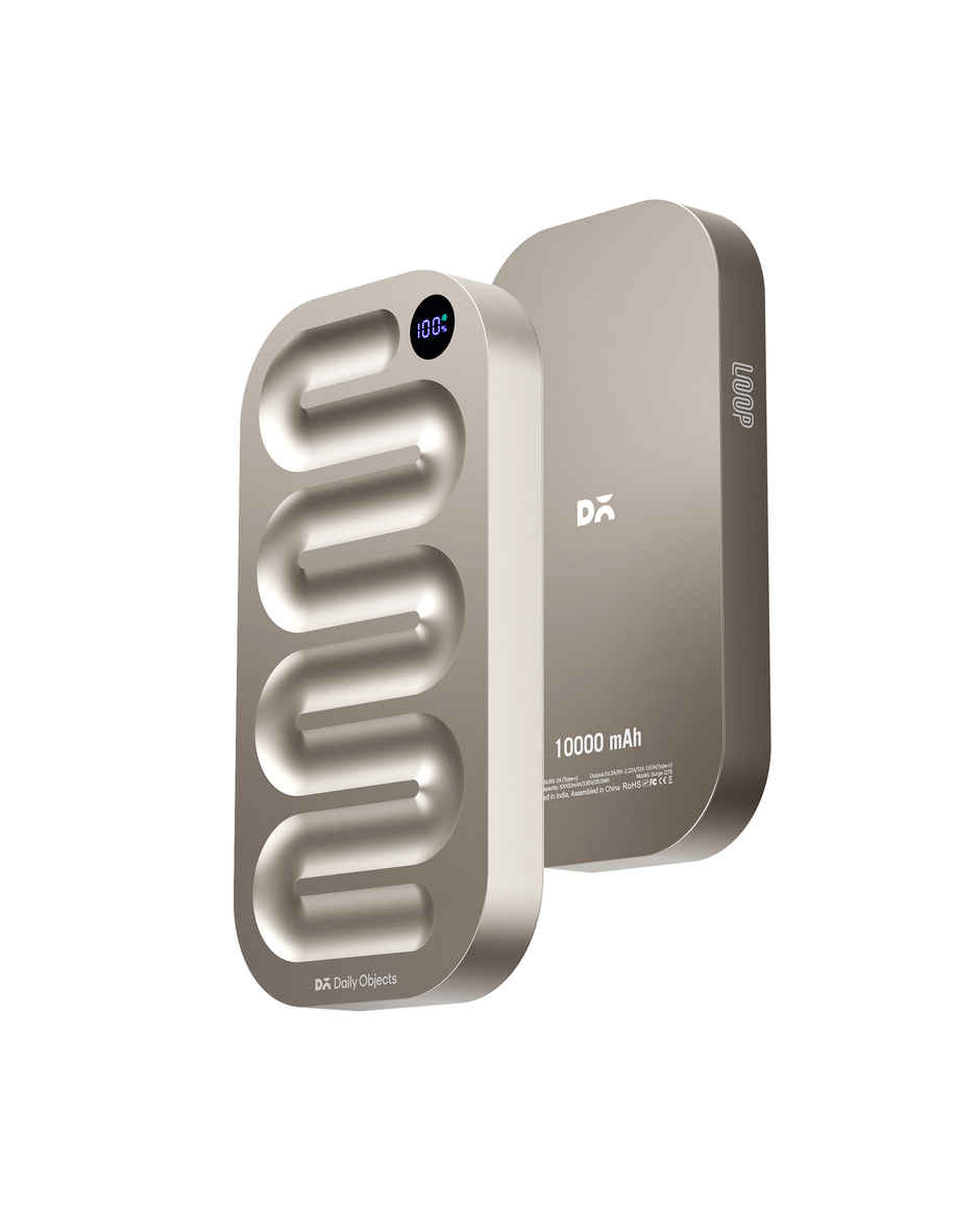 Dailyobjects Loop Universal Aluminium Power Bank 10000 mAh | Titanium