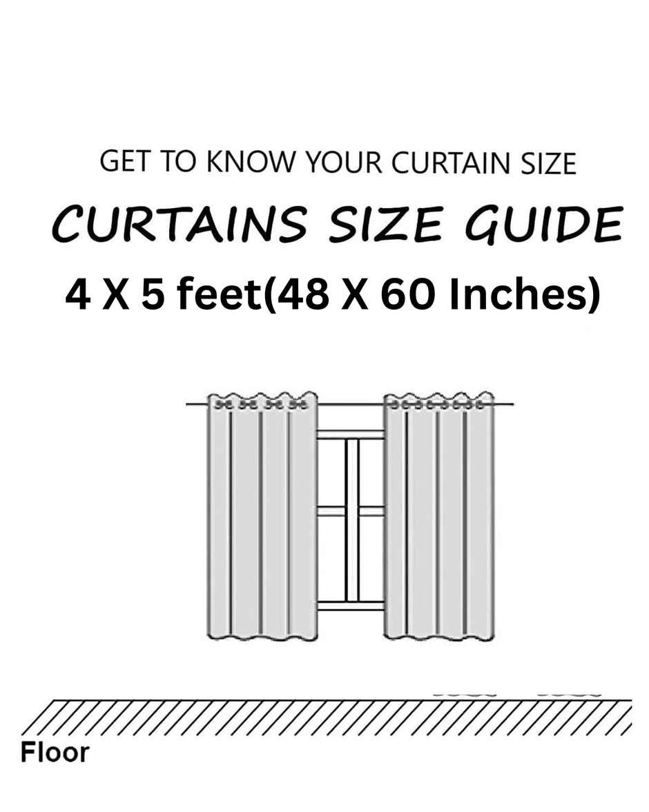 BAY6 Polyester Window Curtains | Set of 2 | Windows | 5x4 ft | Light Blue