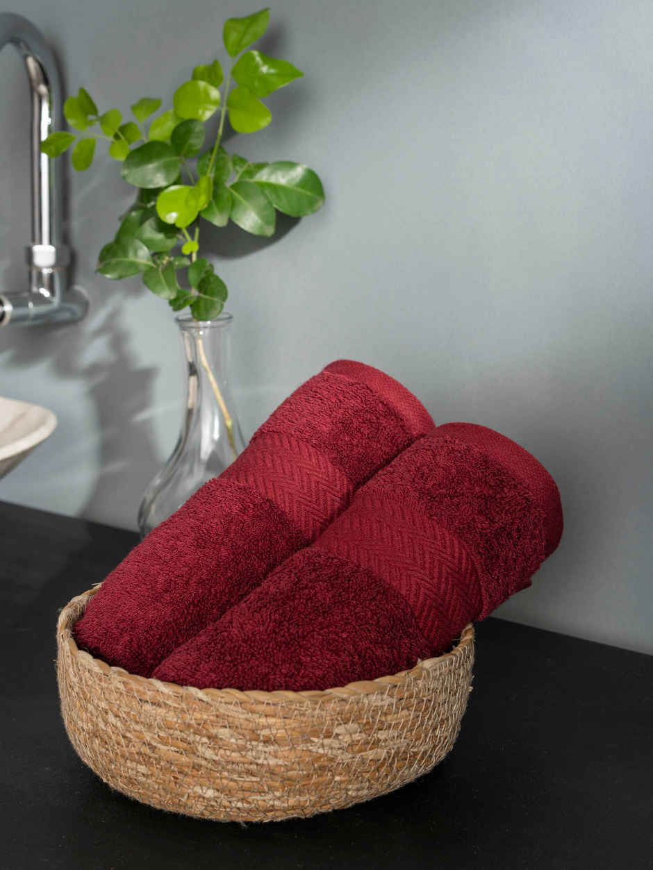 D'Decor Zero Twist Premium Cotton Hand Towel | High Absorbency | Magenta