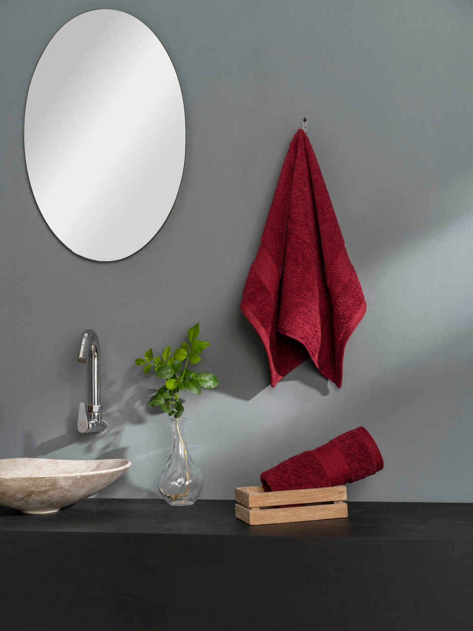 D'Decor Zero Twist Premium Cotton Hand Towel | High Absorbency | Magenta