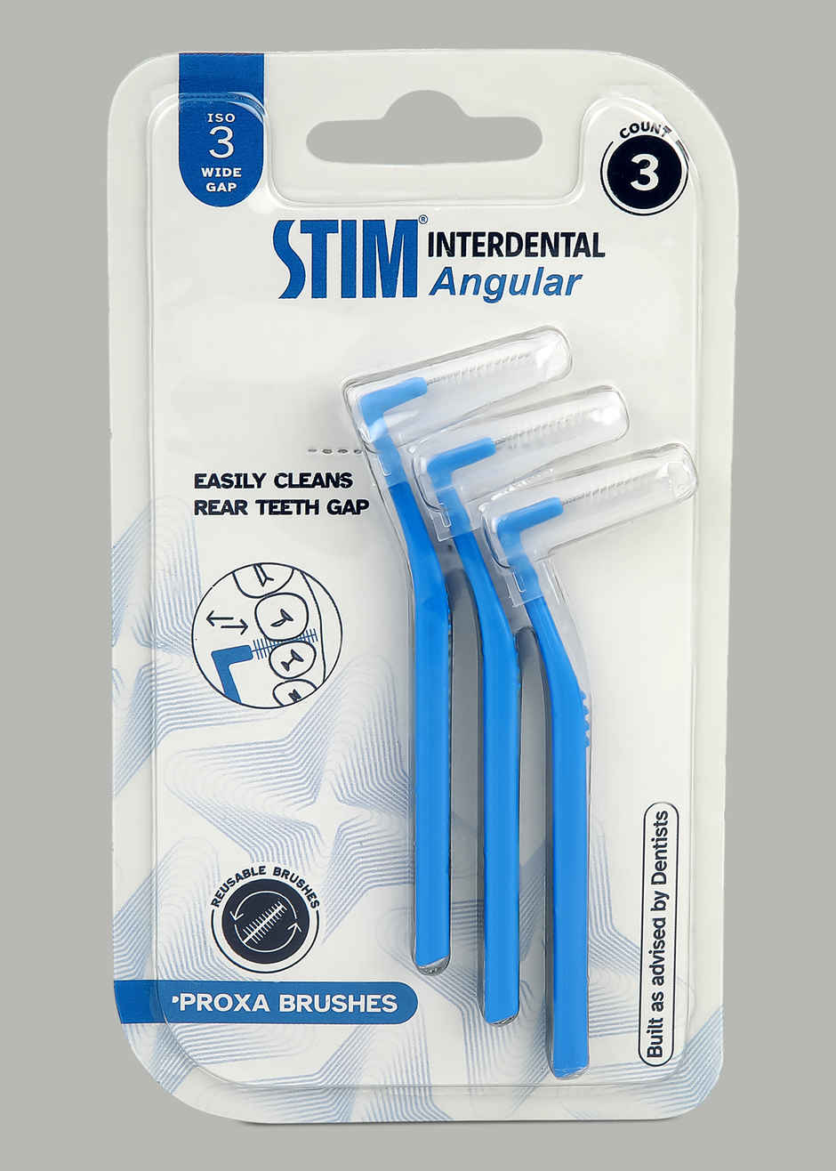 STIM Interdental Angular proxa brush ISO 3 3s For Tight Gaps Easy Cleaning Between Teeth