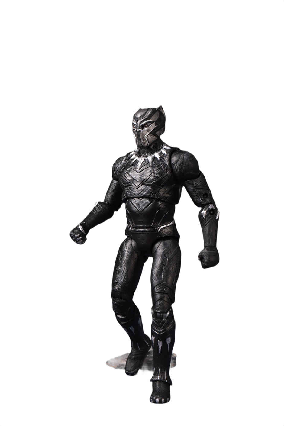 Striders Licensed Black Panther Action Figure with Plastic Display Holder | 7 inch