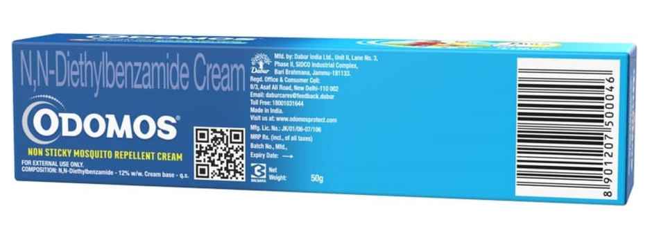Odomos Non-Sticky Mosquito Repellent Cream Tube
