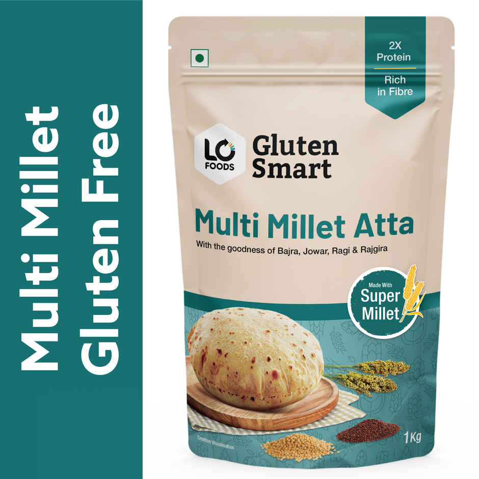 Lo Foods Gluten Free Atta | Jowar, Ragi Flour, Multi Millet Multigrain