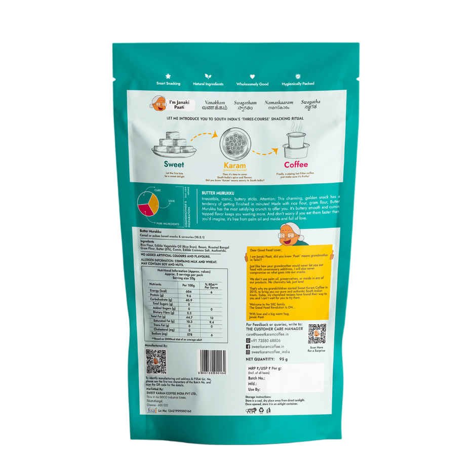 Sweet Karam Coffee Butter Murukku | No Palm Oil