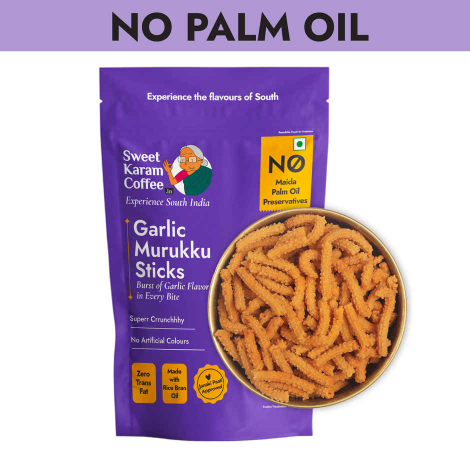 Sweet Karam Coffee Garlic Murukku Sticks Namkeen