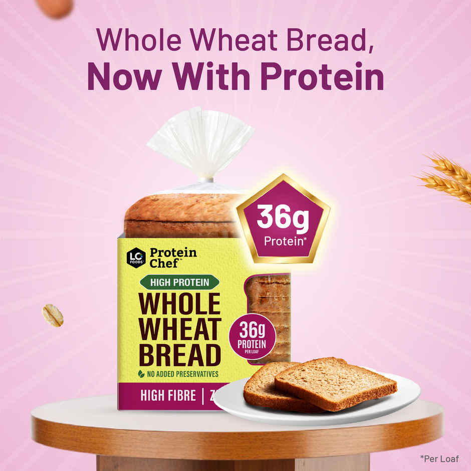Protein Chef 38g Protein Whole Wheat Bread (No Maida Atta )