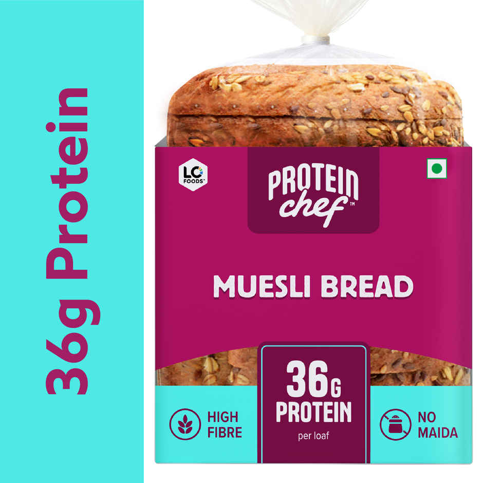 Protein Chef 36g Protein Muesli Multigrain Bread, High Fibre