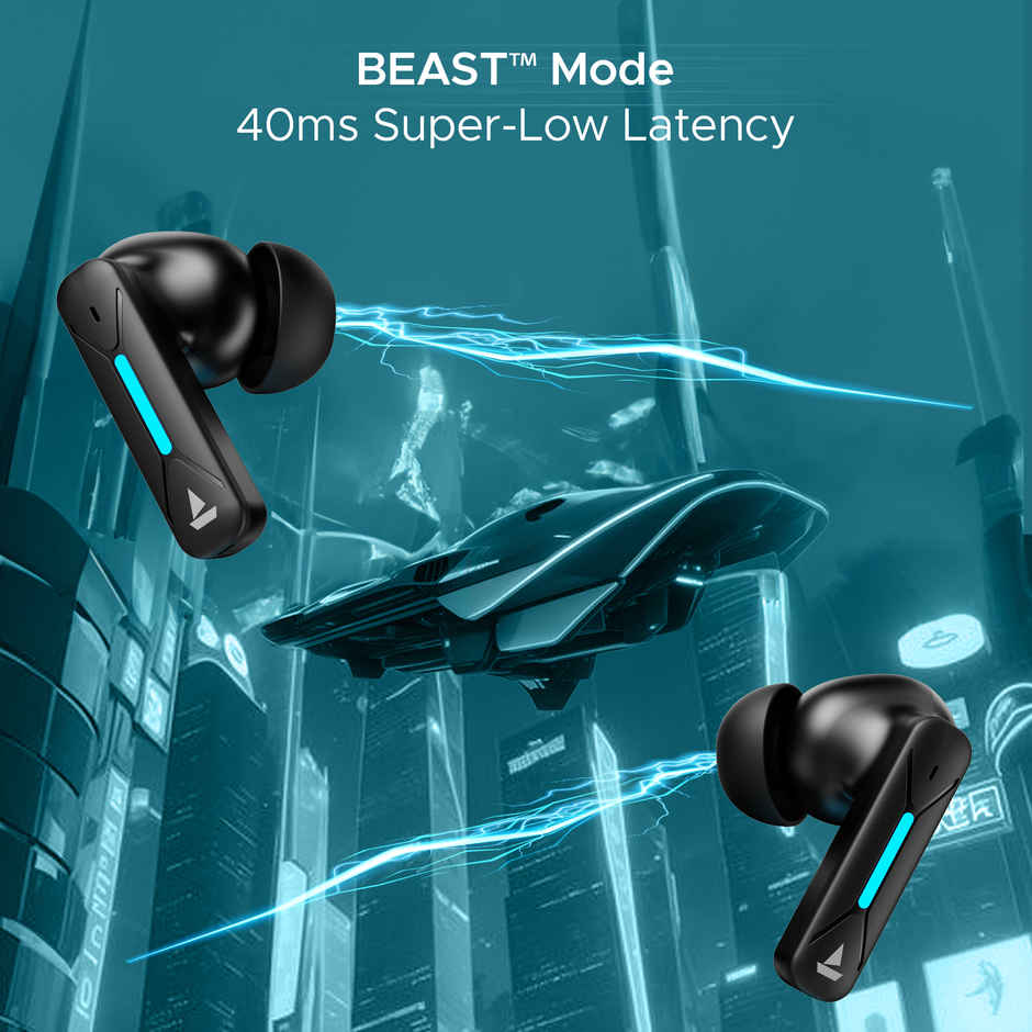 boAt Immortal Airspeed Pro TWS Earbuds w/ 32dB ANC, 40H Playback & 4 Mics with ENx (Black Sabre)