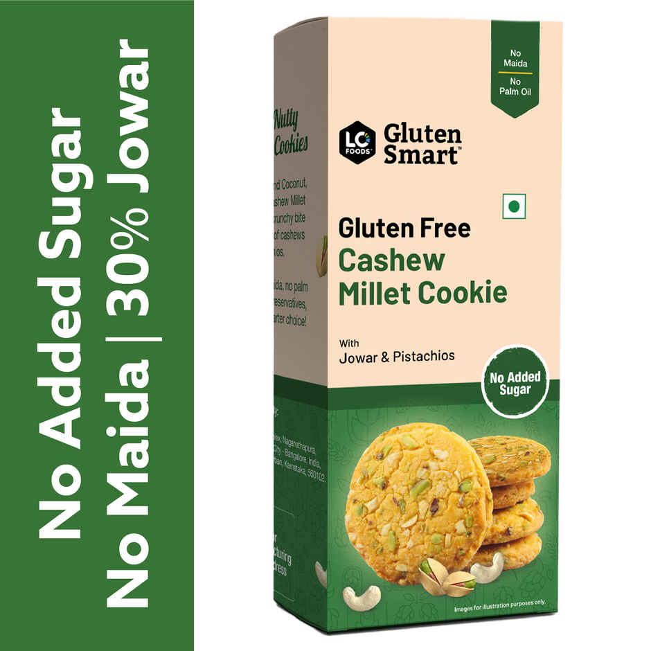 Lo Foods Gluten Free Cashew Millet Cookies With Jowar & Pistachio