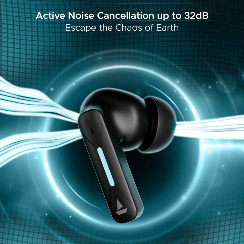 boAt Immortal Airspeed Pro TWS Earbuds w/ 32dB ANC, 40H Playback & 4 Mics with ENx (Black Sabre)