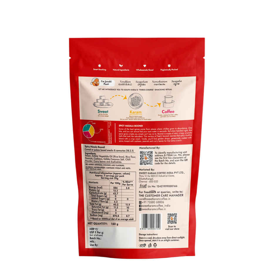 Sweet Karam Coffee Spicy Masala Boondi Namkeen | No Palm Oil