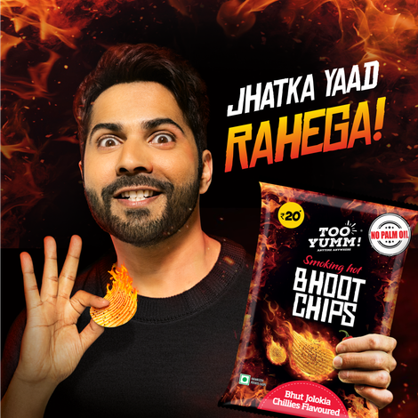 Too Yumm! Bhoot Potato Chips Spicy Chilli Flavour Chips | No Palm Oil Snacks