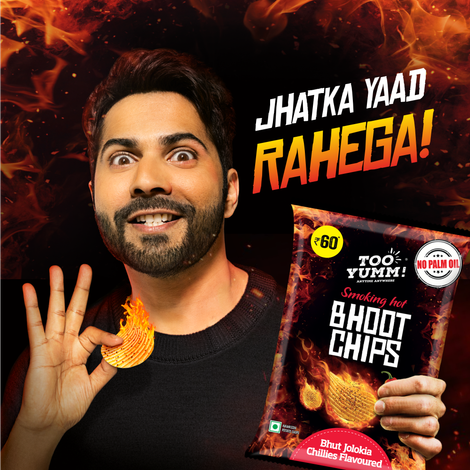Too Yumm! Bhoot Potato Chips Spicy Chilli Flavour Chips | No Palm Oil Snacks