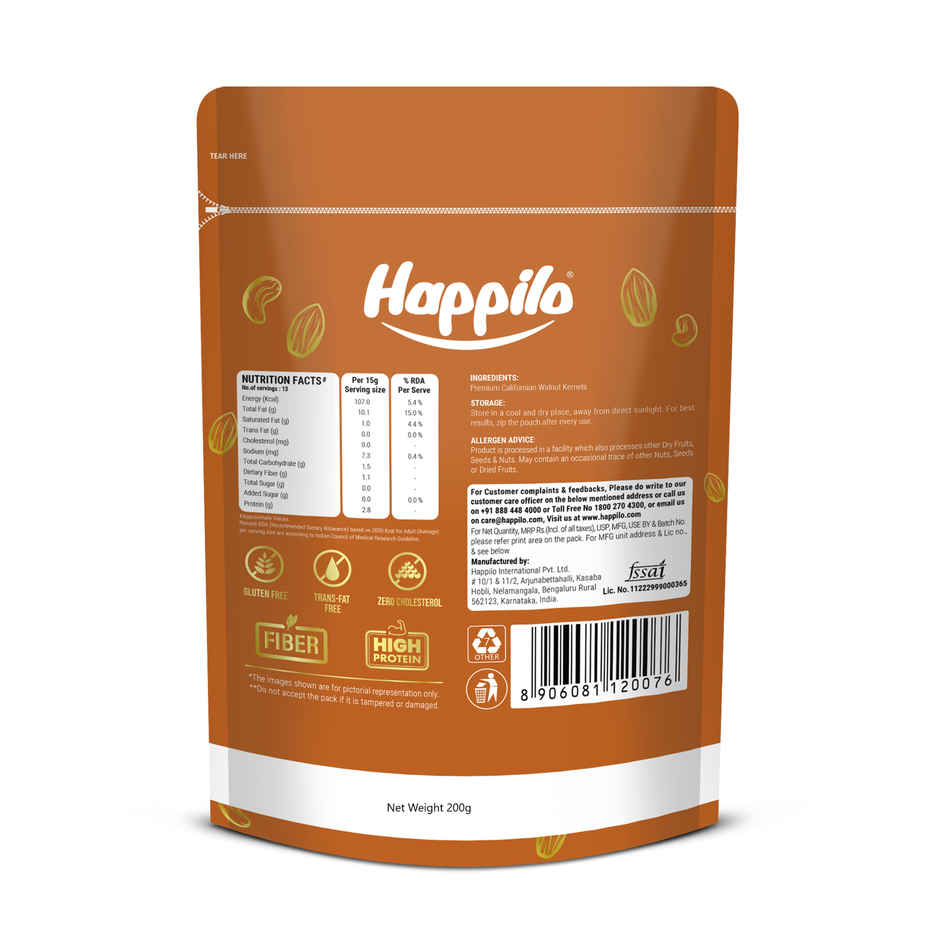 Happilo California Walnut Kernels|Akhrot Giri|Dry Fruits