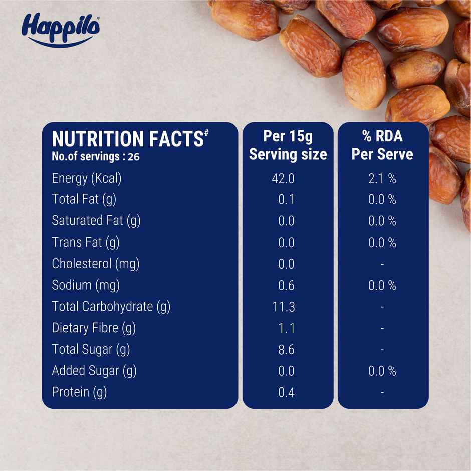 Happilo Golden Royal Zahidi Dates | No Added Sugar