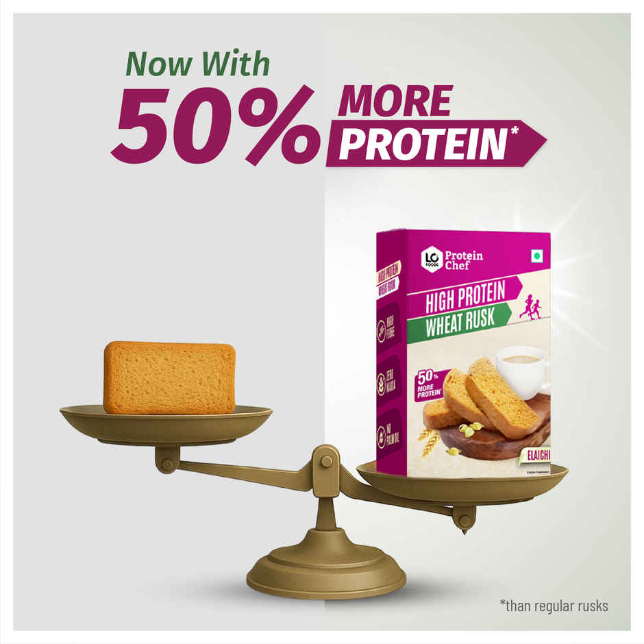 Protein Chef High Protein No Maida Premium Rusk (Elaichi Toast)