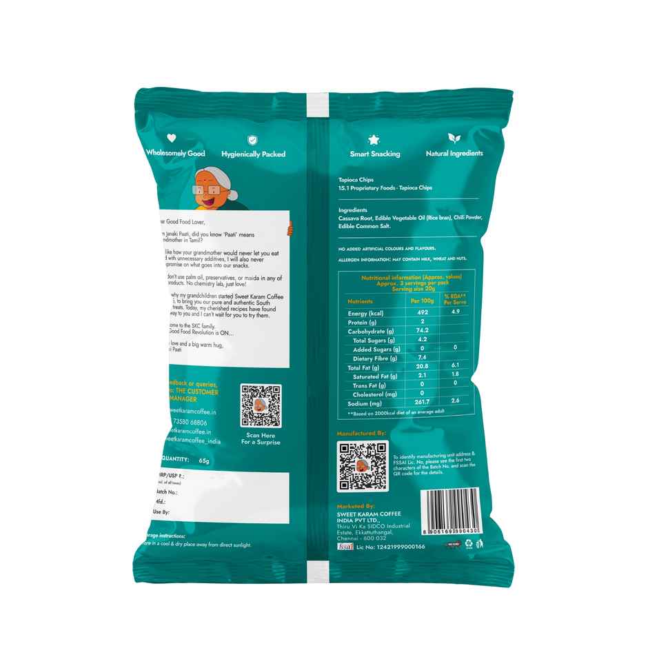 Sweet Karam Coffee Classic Tapioca Chips | No Palm Oil