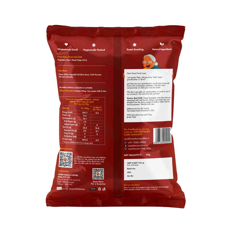 Sweet Karam Coffee | No Palm Oil Potato Chips | Guntur Red Chilli