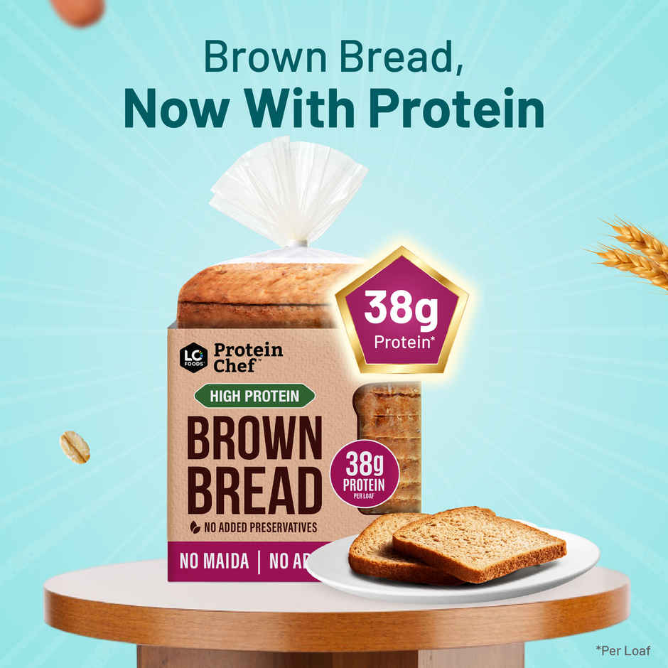 High Protein Brown Bread (38g Protein Zero Maida Wheat / No Color / Atta Bread)