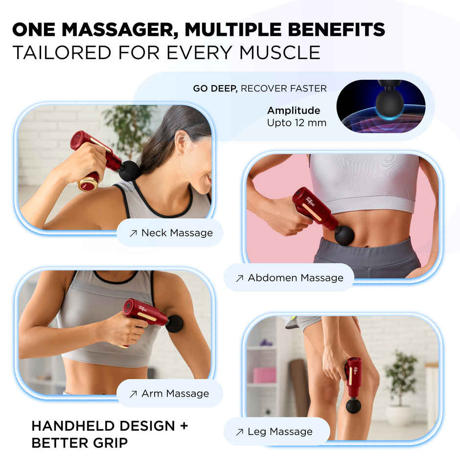 Dr Physio USA Supervolt 1042 Electric Full Body Pain Relief Massage Machine Gun Massager | Red