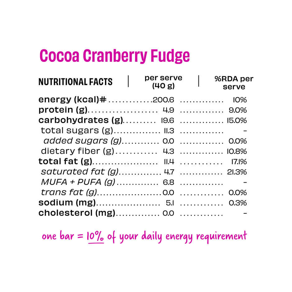 The Whole Truth Choco Cranberry Fudge Energy Bar