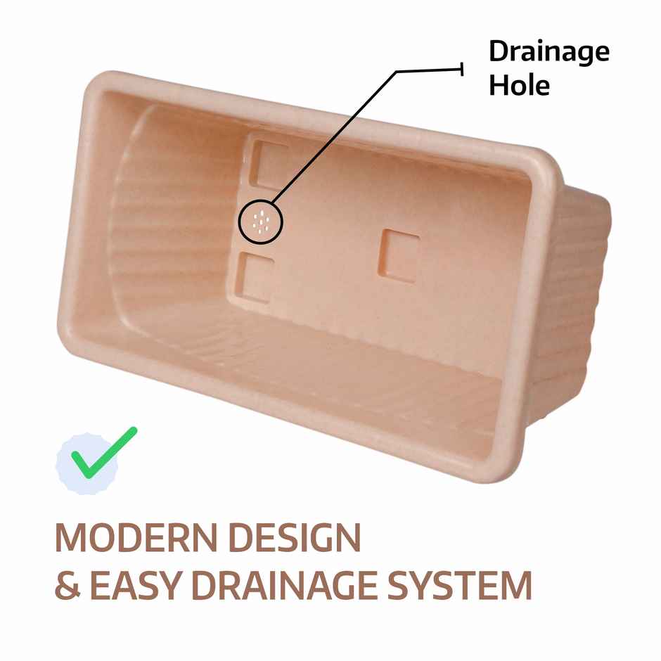 Kuber Industries Pack of 2 Flower Pots | Living Room-Office Planters | Marble Jupiter | Peach