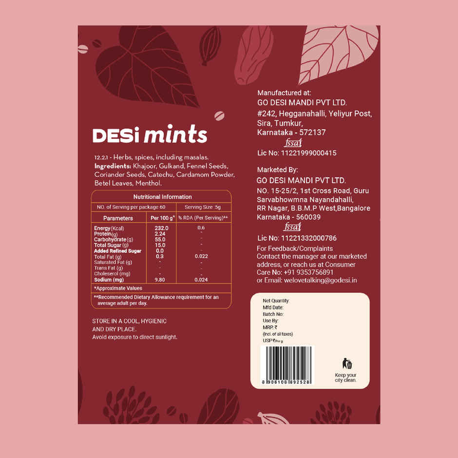 Meetha Paan, 12 Pcs | Mouth Freshener | by GO DESi