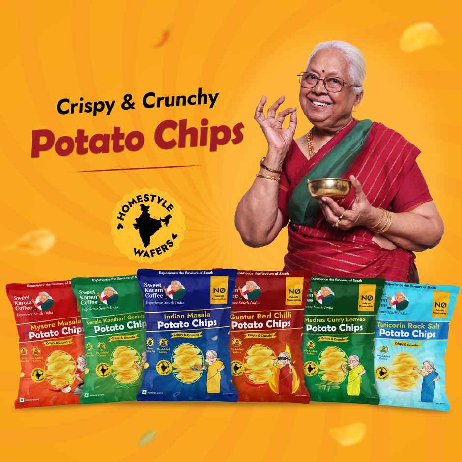 Sweet Karam Coffee Mysore Masala Potato Chips - No Palm Oil Combo 
