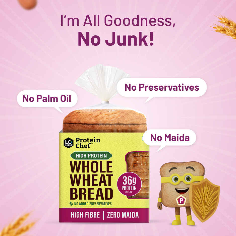 Protein Chef Whole Wheat Bread | High Protein | Zero Maida | Atta Bread