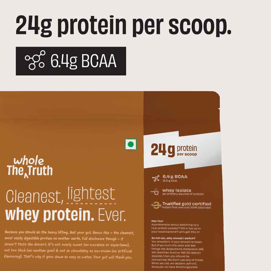 The Whole Truth Whey Protein Powder Cold Coffee (24g Protein Per Scoop)