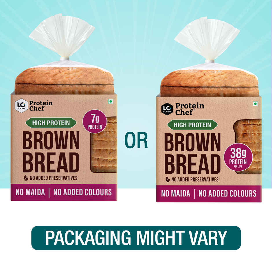 Protein Chef High Protein Brown Bread (38g Protein Zero Maida Wheat / No Color / Atta Bread)
