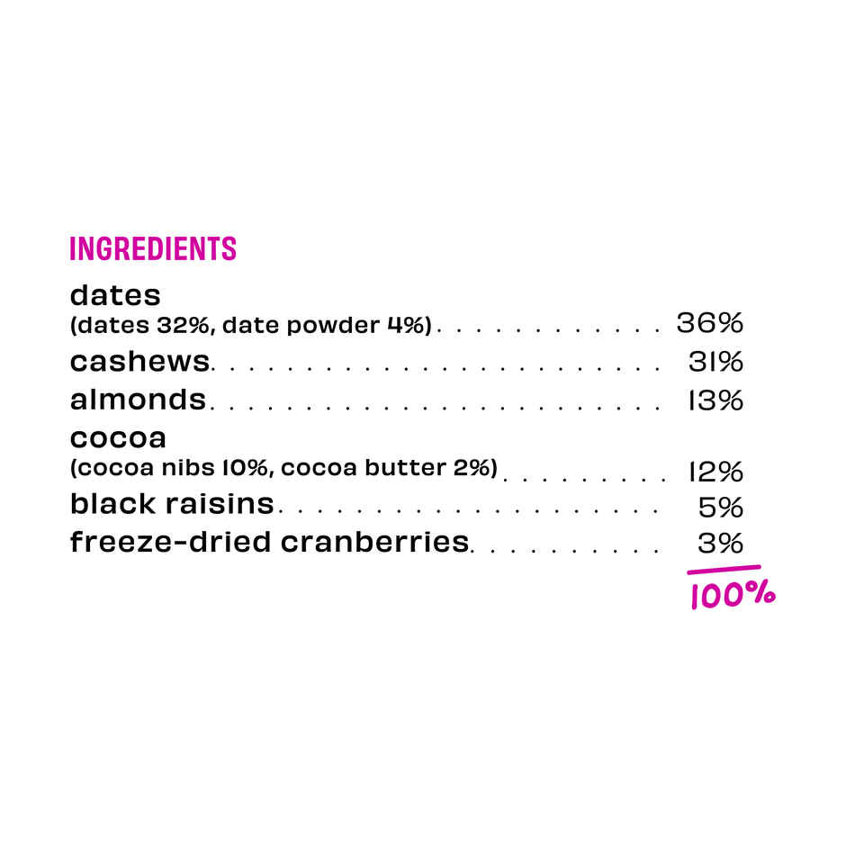 The Whole Truth Choco Cranberry Fudge Energy Bar
