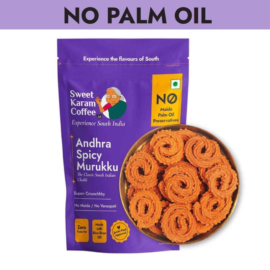 Sweet Karam Coffee Andhra Spicy Murukku Crisps (Chakli) - Namkeen Snacks